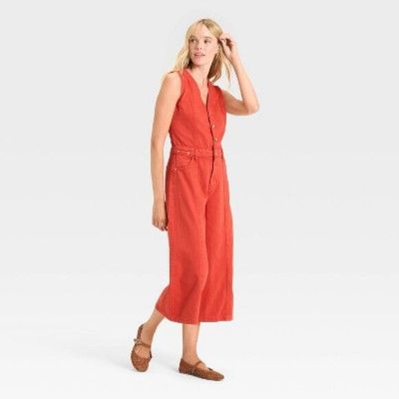 Open Box - Universal Thread - Women's Cropped Sleeveless Jumpsuit - U Red - Picture 3 of 3